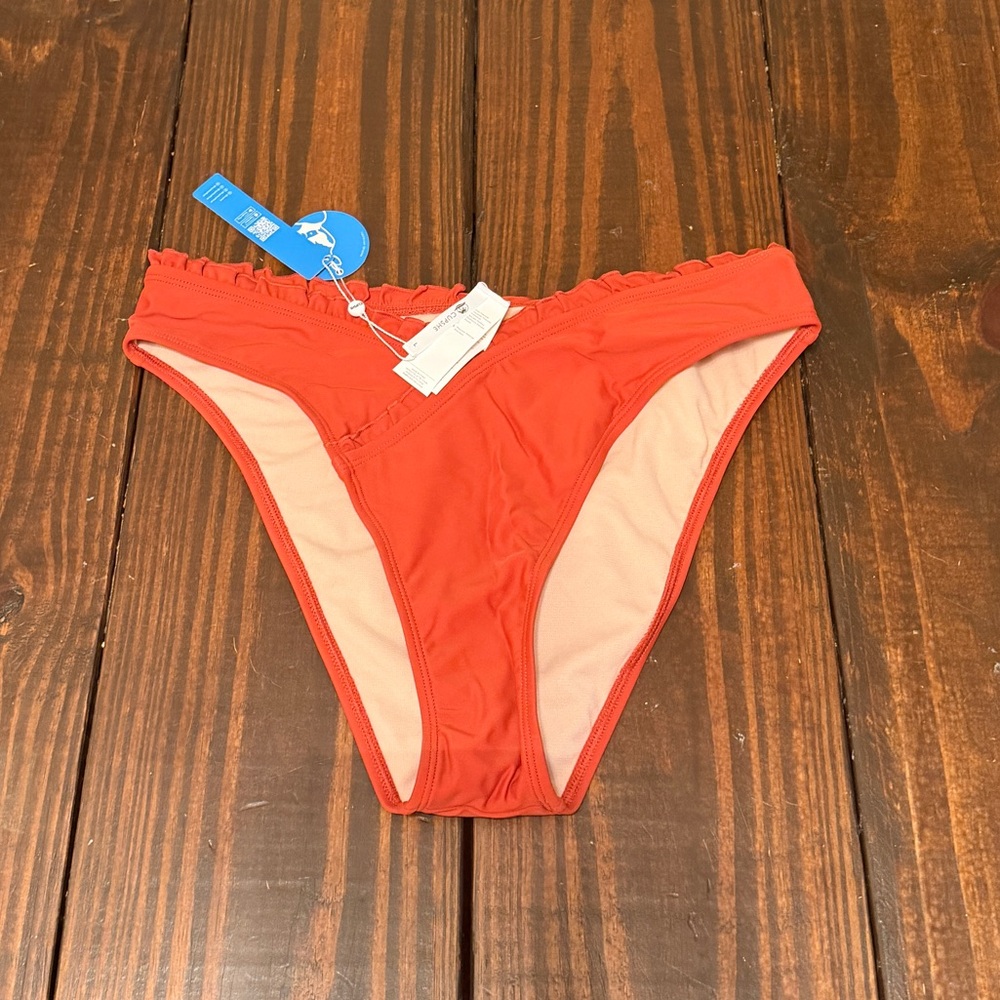 Burnt Orange Bottoms - Ruffled Waist Swimwear